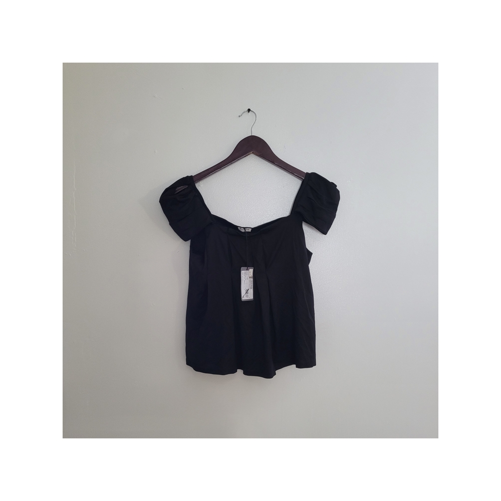 Miu Miu Black Silk Pkeated Blouse Size M